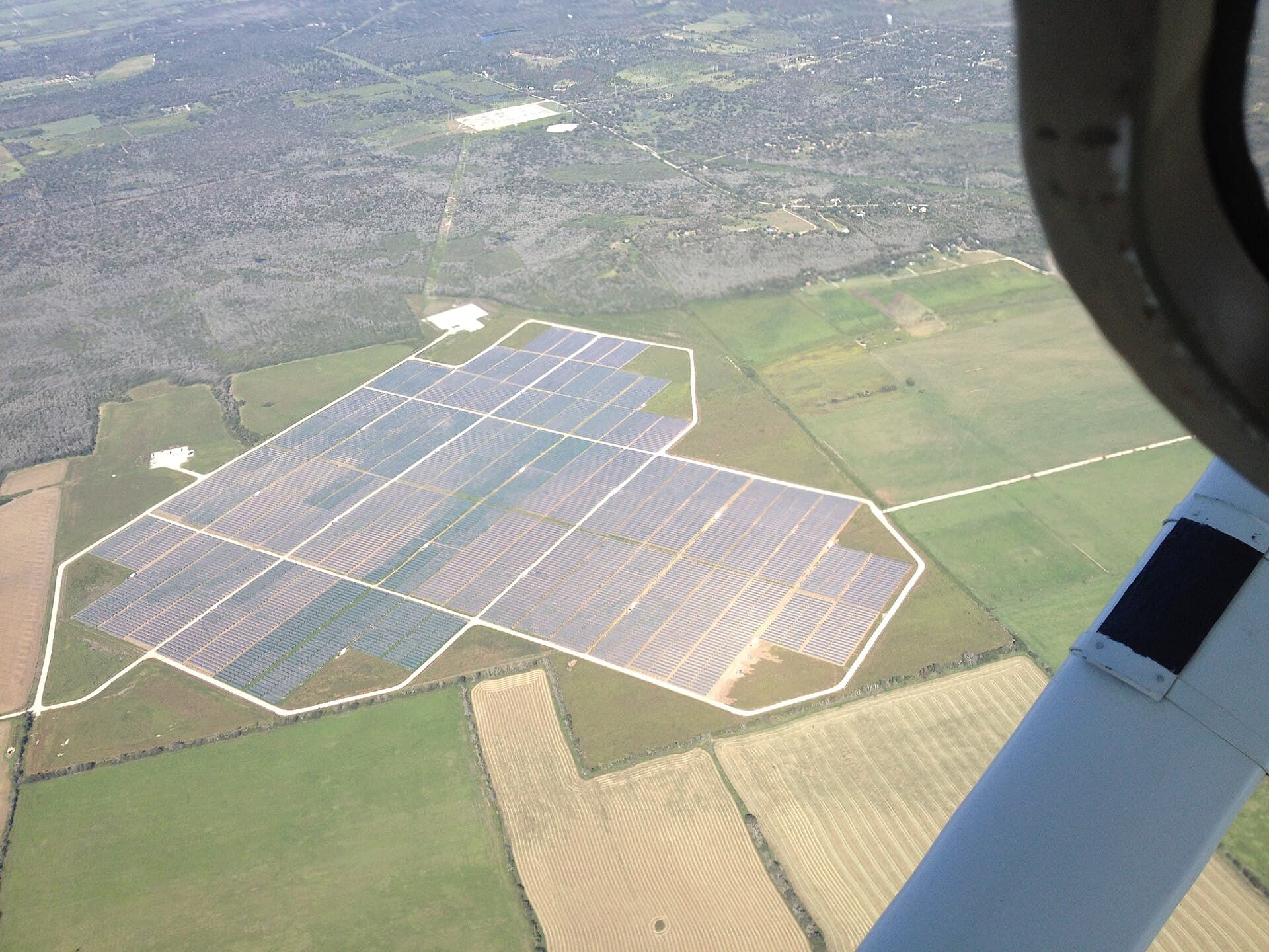 Webberville Solar Farm Near Austin Texas from the Air.JPG